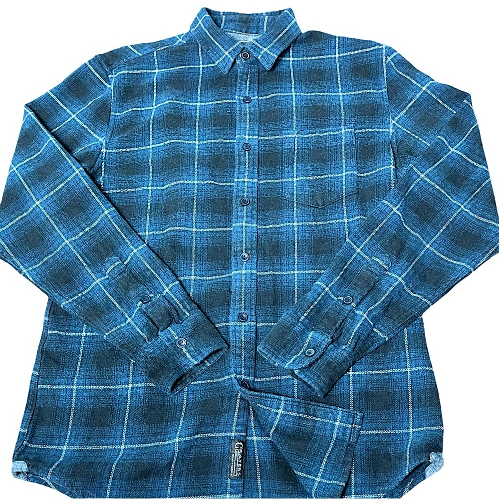 GRAYERS Men’s Heritage Plaid Flannel Button Up Shirt Heavyweight M Gorpecore